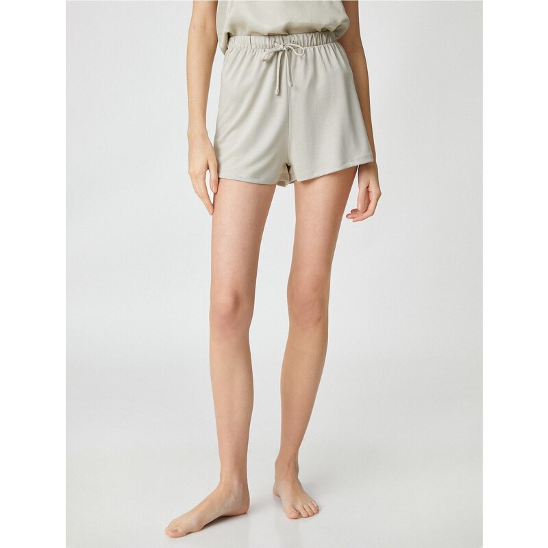 Koton Pajama Bottoms Shorts. Elastic Waist Tie Detail.