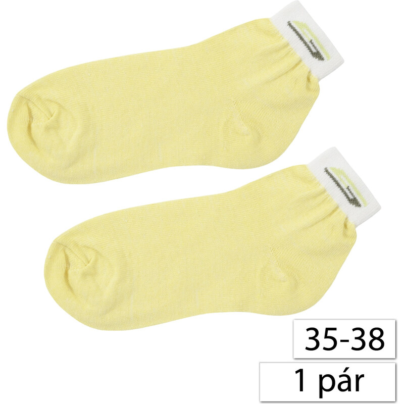 WOJMAX 8056 Dámské bavlněné ponožky 35-38, žluté