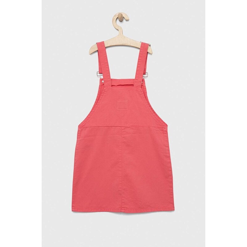 Dětské riflové šaty Guess růžová barva, mini