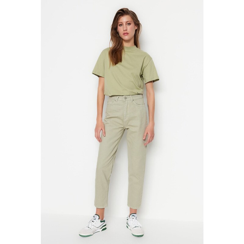 Trendyol Mint Vysoký pas Mom Jeans 107063340
