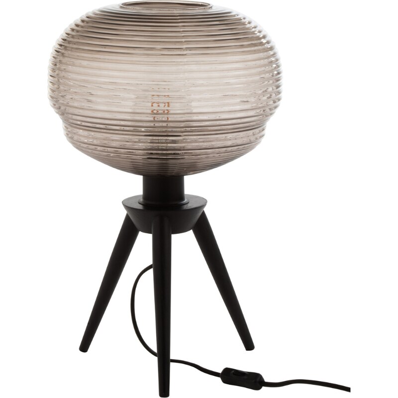 Kouřově šedá skleněná stolní lampa J-line Flopo