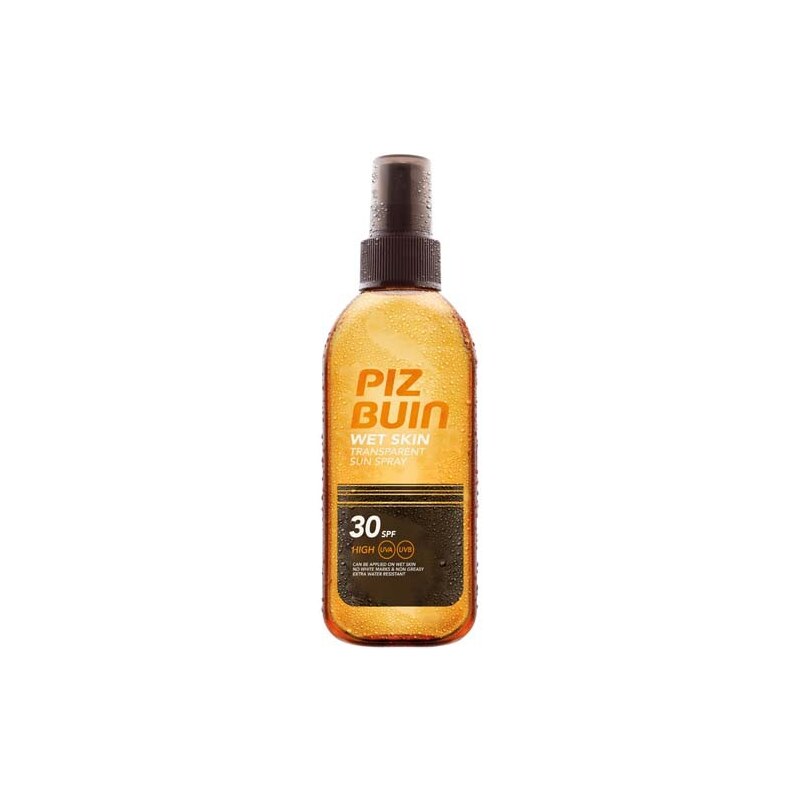 Piz Buin Transparentní sluneční sprej na vlhkou pokožku Wet Skin SPF 30 (Transparent Sun Spray) 150 ml
