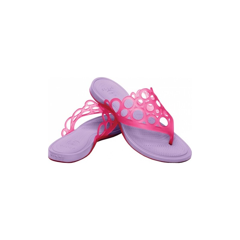 Crocs Růžovo-fialové žabky Adrina Bubbles Flip Candy Pink-Iris 14116-6Q9 39,5