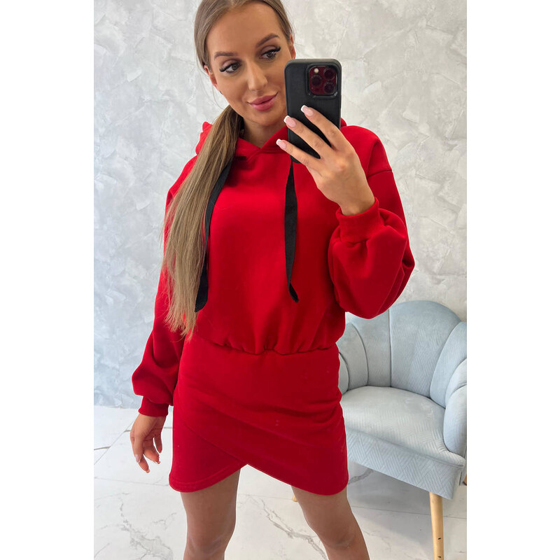 Fashionweek Zateplené mini teplákové šaty K9432 78657994