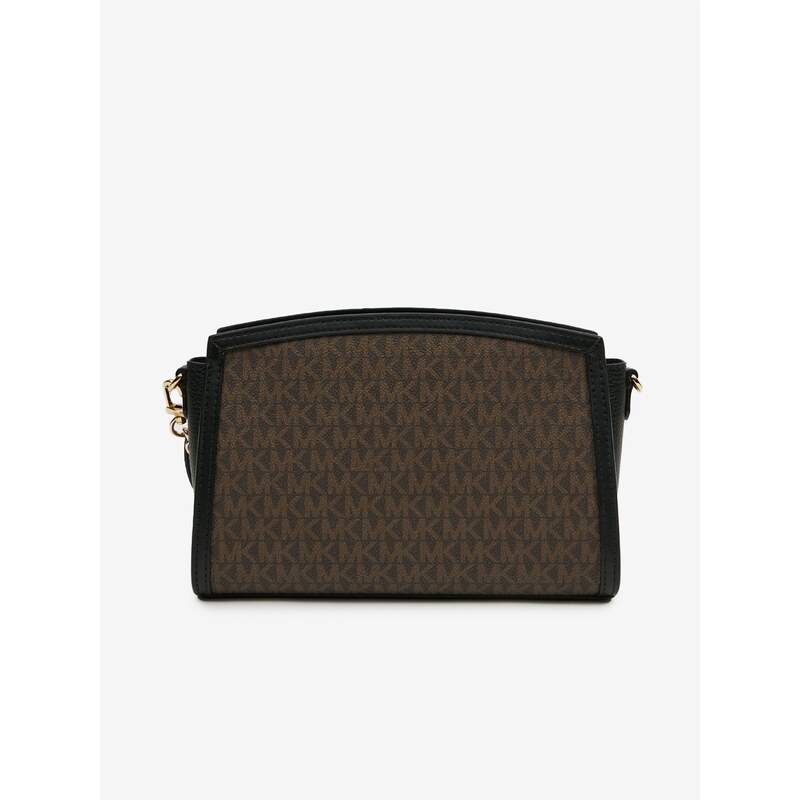 Tmavě hnědá dámská vzorovaná crossbody kabelka Michael Kors - Dámské