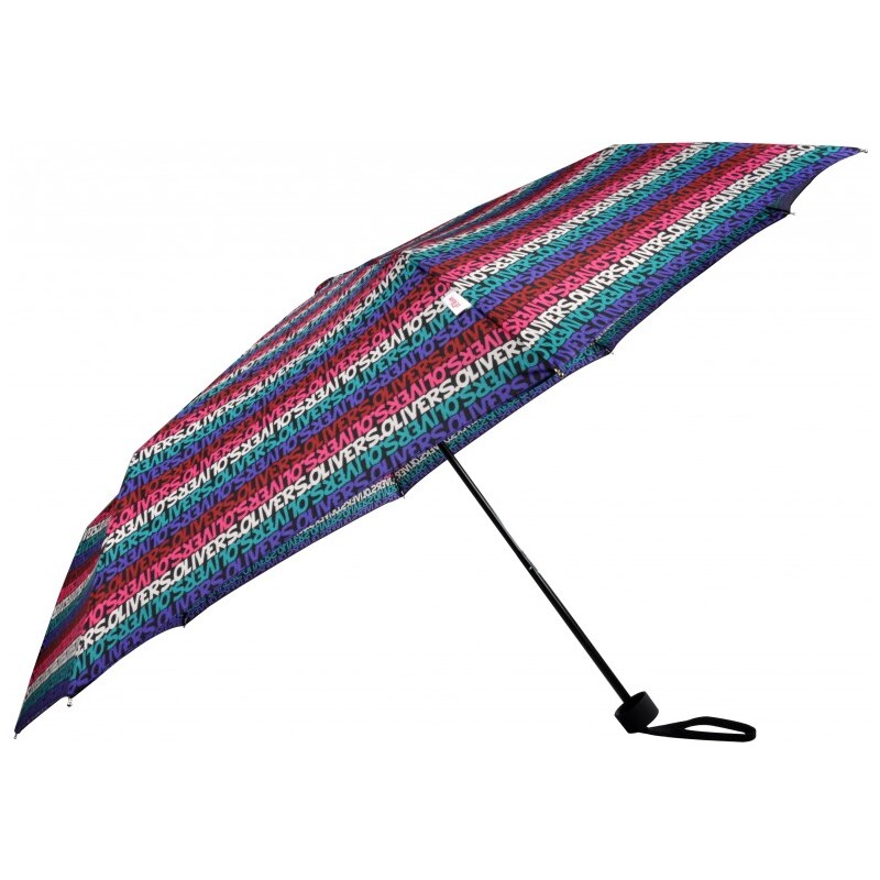 s.Oliver Dámský skládací mechanický deštník Enjoy Letter Stripe Multi Colour 70803SOL16-1