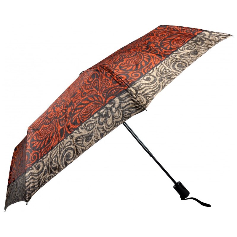 Doppler Dámský skládací plně automatický deštník Romantic Satin - červený 744765R03