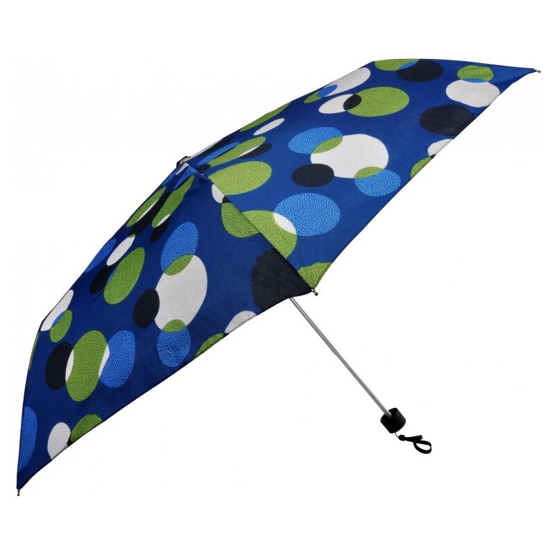 Doppler Dámský skládací mechanický deštník Party Dots - modrý 722365D-3