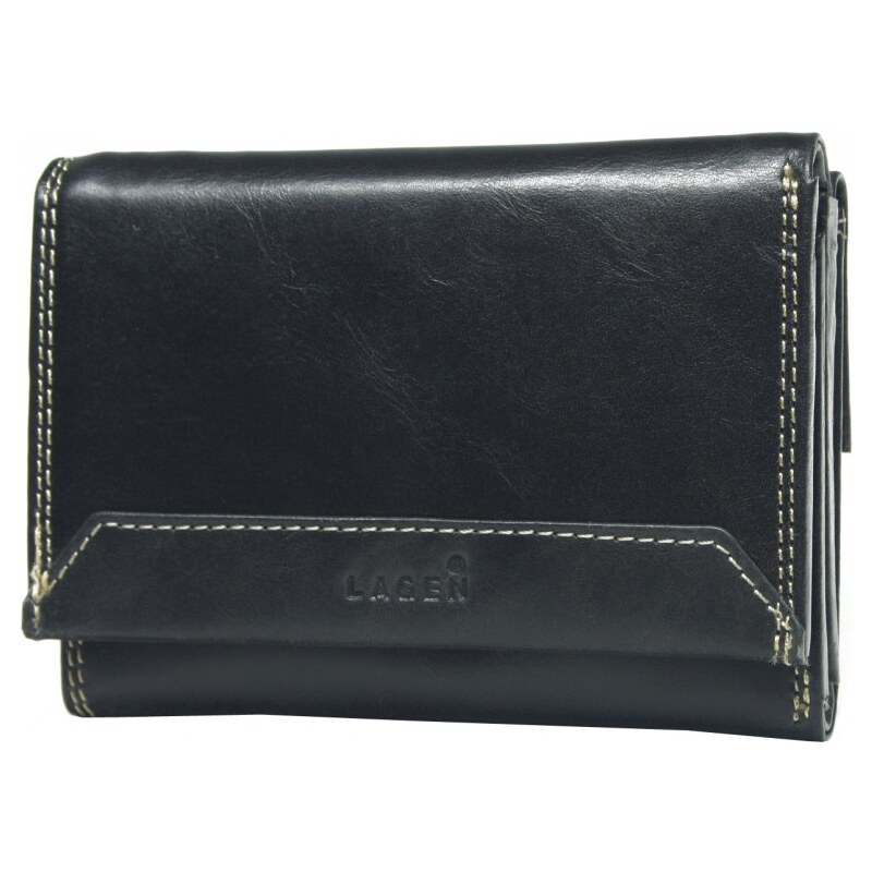 Lagen Dámská černá kožená peněženka Black LG-10/EST-1