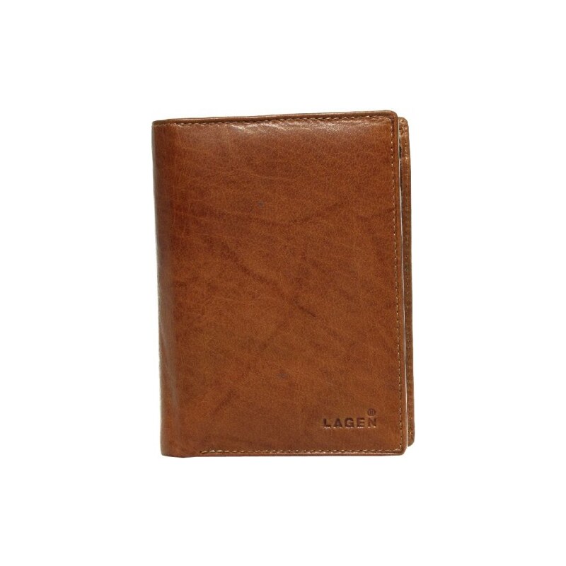 Lagen Pánská hnědooranžová kožená peněženka Cognac LM-8314-2