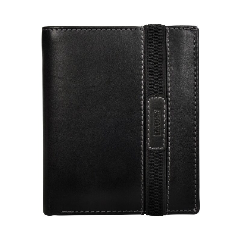 Lagen Pánská černá kožená peněženka Black 61180