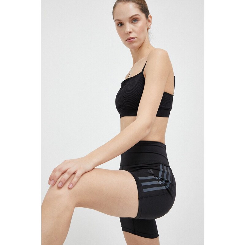 Běžecké šortky adidas Performance DailyRun černá barva, s potiskem, high waist