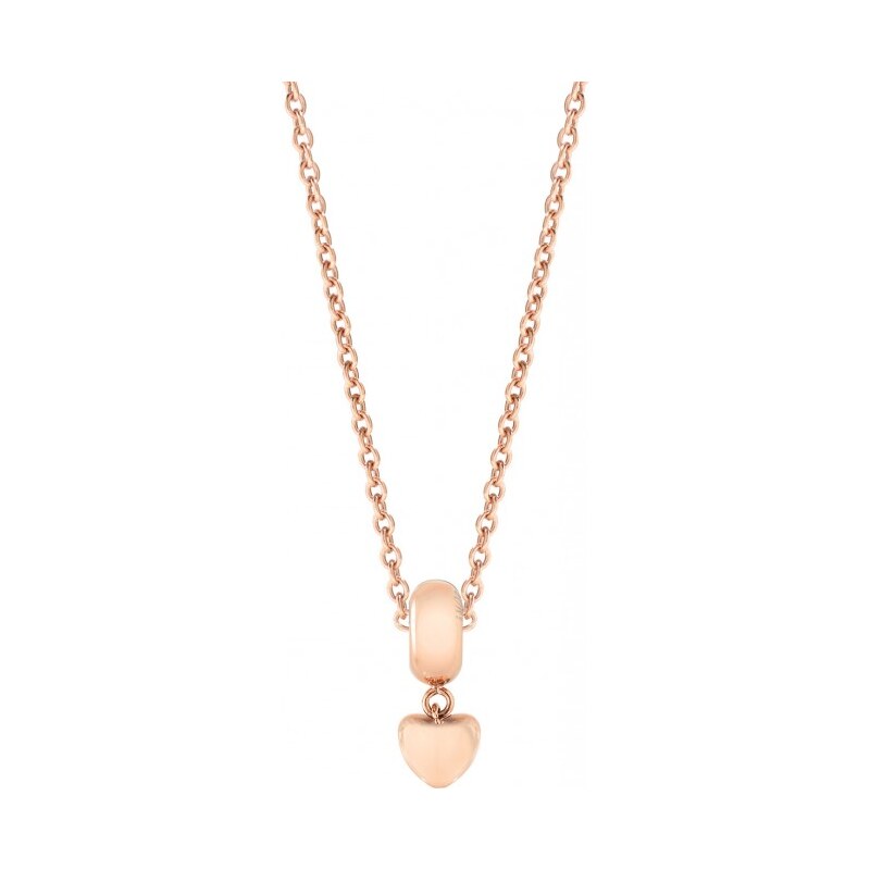 Morellato Pozlacený ocelový náhrdelník Drops Rose Gold Heart SCZ383