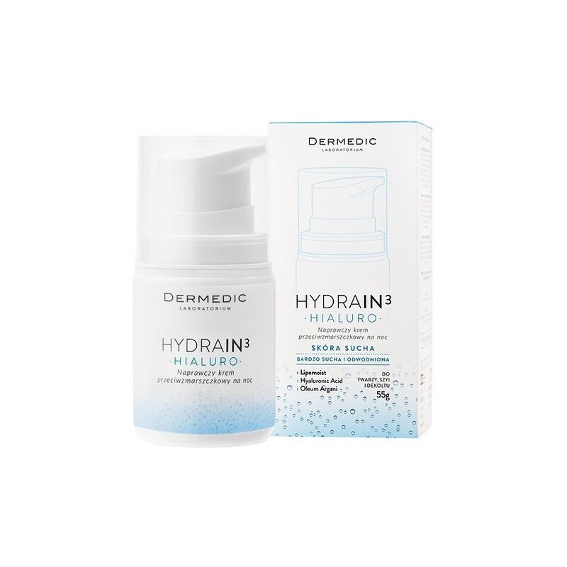 DERMEDIC Hydratační noční pleťový krém proti vráskám HYDRAIN3 Hialuro 55 g