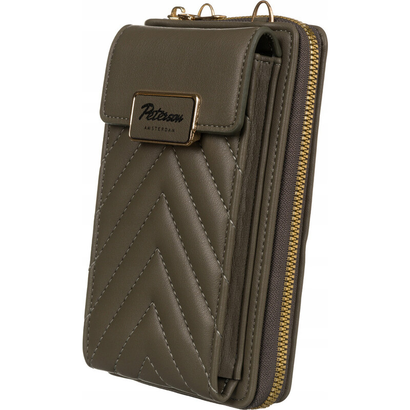 PETERSON ŠEDÁ PROŠÍVANÁ CROSSBODY KABELKA/PENĚŽENKA Khaki