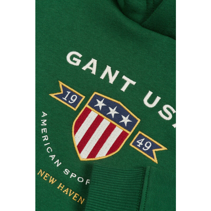 MIKINA GANT D1. BANNER SHIELD HOODIE zelená 170