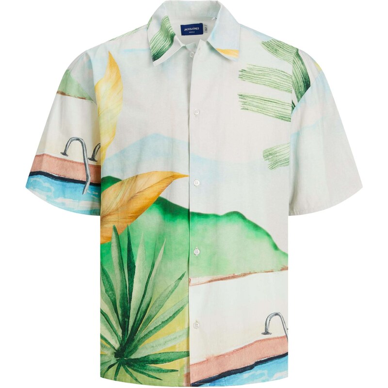 JACK & JONES Košile JORLandscape pastelová modrá / zelená /