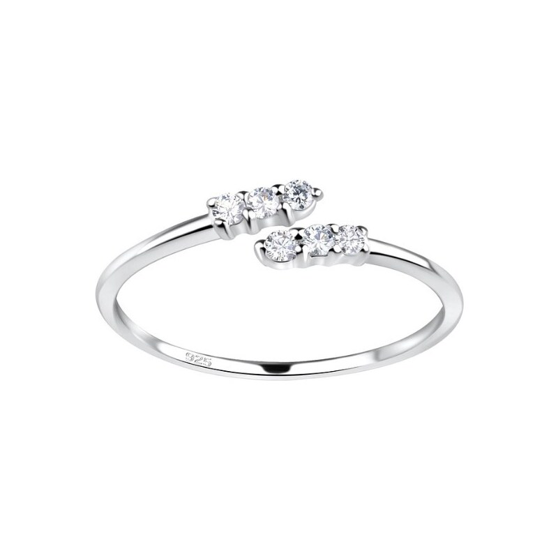 SYLVIENE Stříbrný prstýnek Open Sparkle 78896855