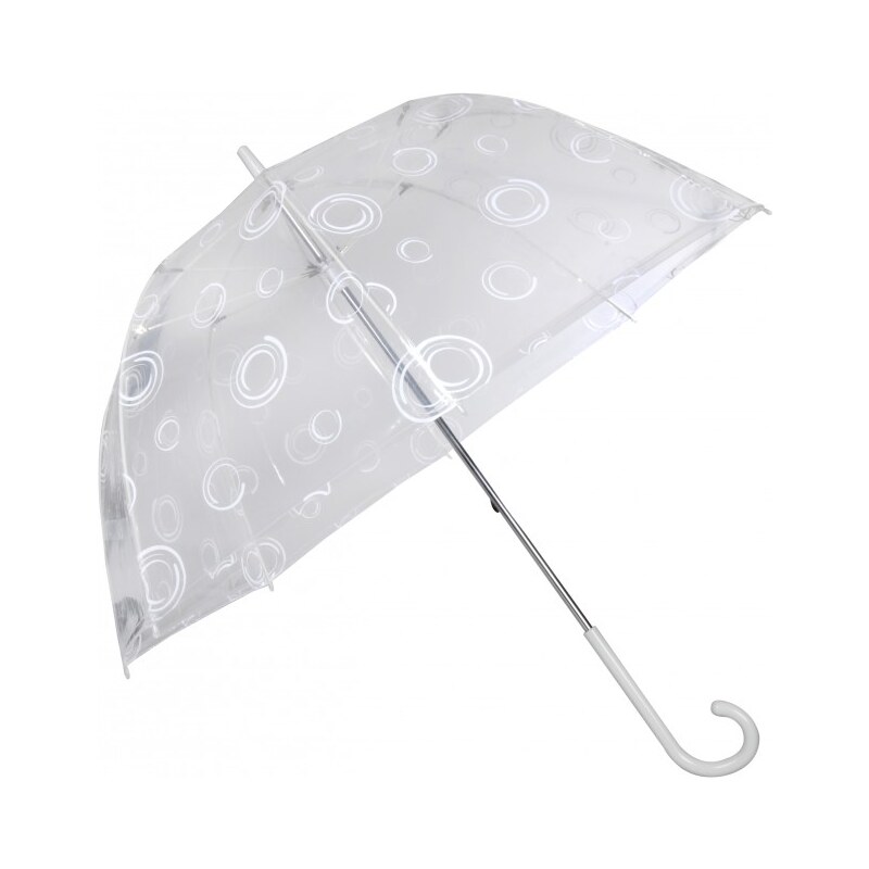 Doppler Dámský průhledný holový mechanický deštník Capri Transparent Circles Lang 7405417