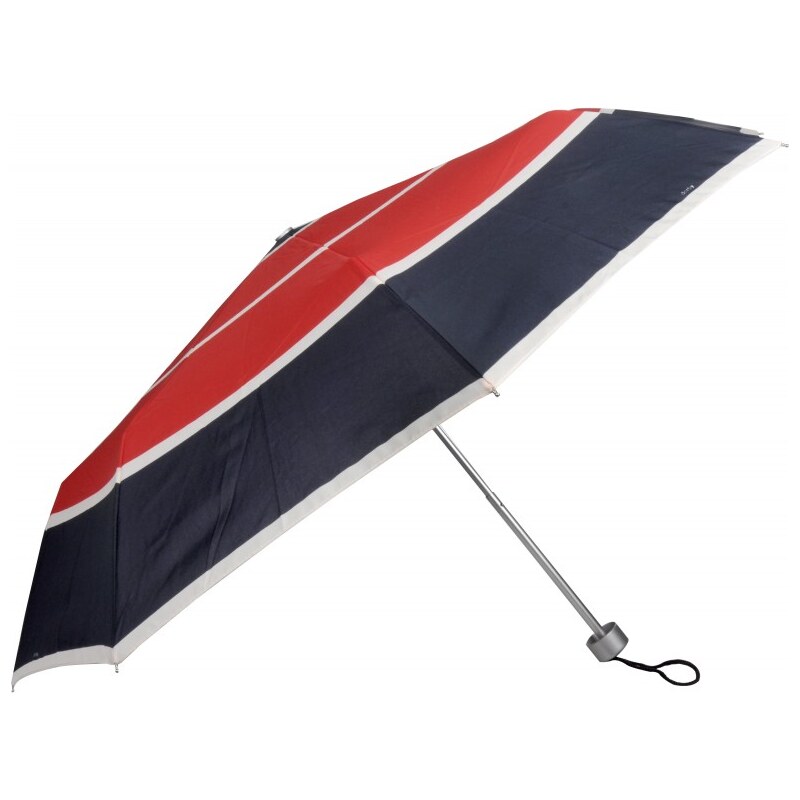 Doppler Dámský skládací mechanický deštník Derby Stripes Mini Light-722165PS-3-červený