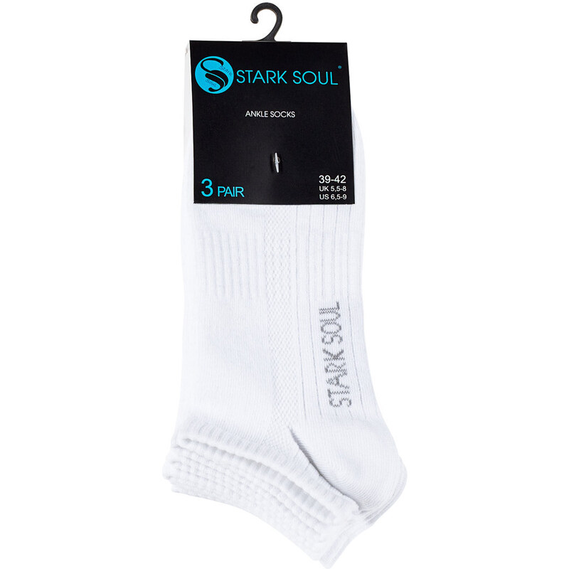 Stark Soul Ponožky unisex kotníčkové - bílé - 3 páry