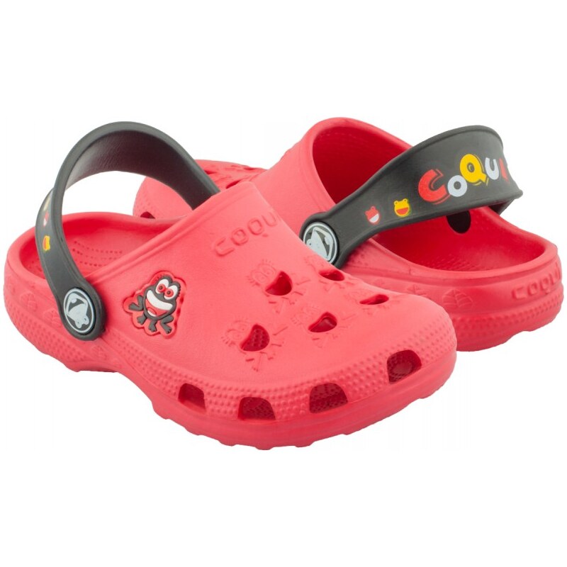 Coqui Dětské pantofle Little Frog 8701 Red/Black 100324