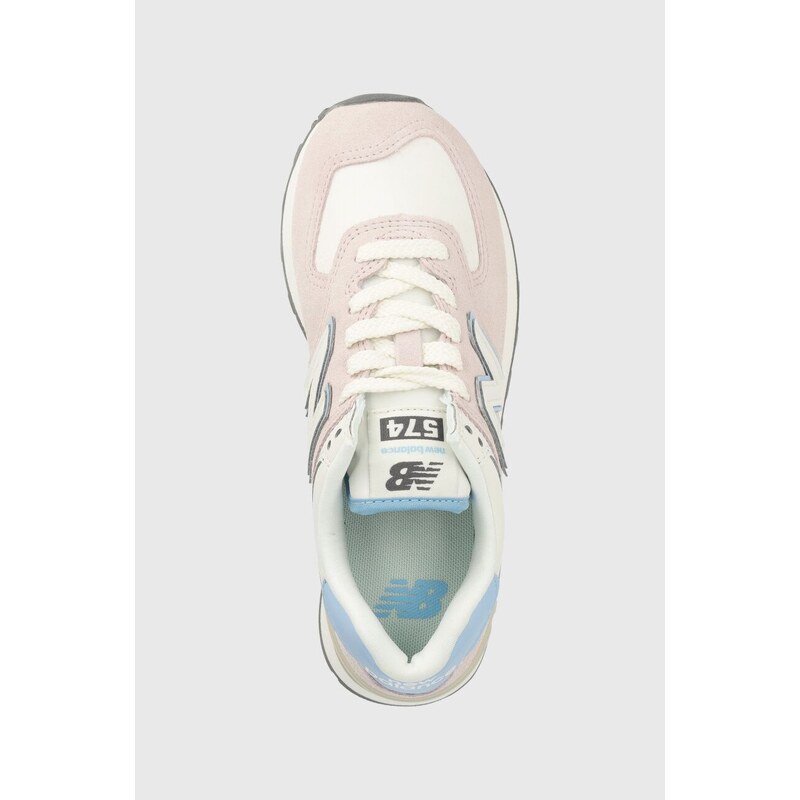 Sneakers boty New Balance WL574QC růžová barva