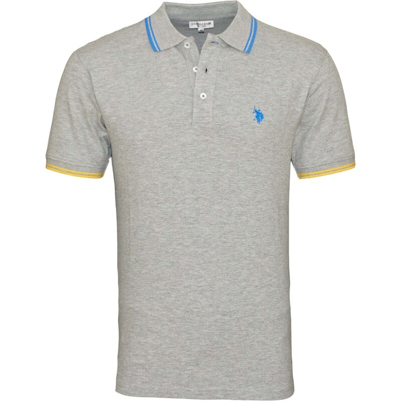 U.S. POLO ASSN. Tričko modrá / žlutá / šedý melír