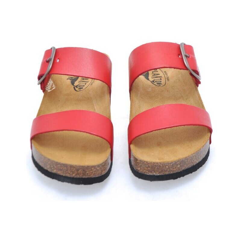 Dámské kožené sandály Plakton 343004 červená
