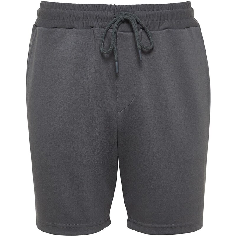 Trendyol Limited Edition Basic Anthracite Regular/Normal Fit Labeled Lace Up Shorts