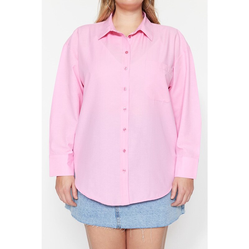 Trendyol Curve Powder Boyfriend Woven Shirt