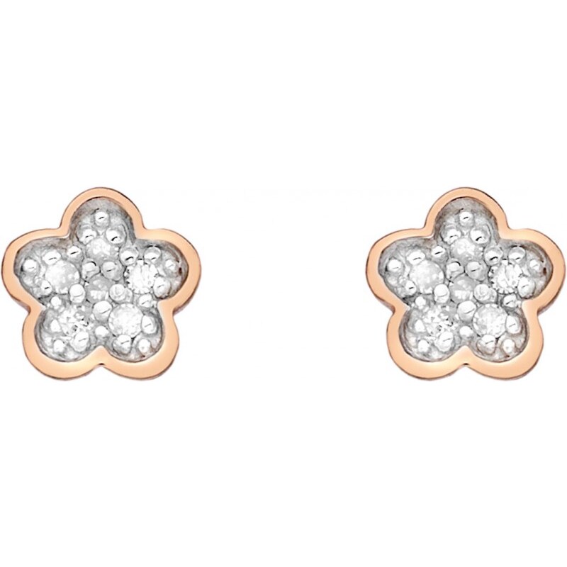 Hot Diamonds Stříbrné náušnice Stargazer Flower Rose Gold DE381