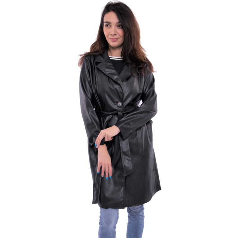 Funk´n´Soul dámský koženkový kabát černý