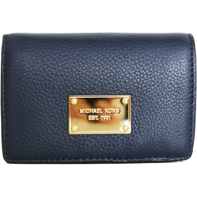 Michael Kors Elegantní kožená peněženka Slim Walltet Leather - tmavě modrá 38S4XTTE2L-1