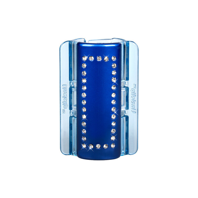Linziclip Velký skřipec MAXI - perleťově modrý s krystalky