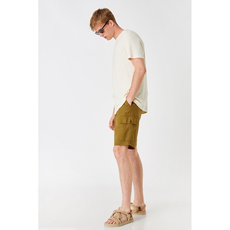 Koton Linen Mix Cargo Chino Shorts
