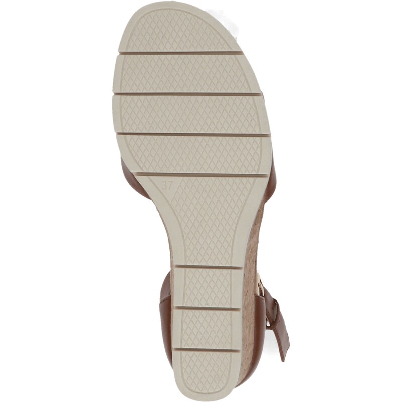 Caprice dámské páskové sandály na klínku 9-28711-20 hnědé