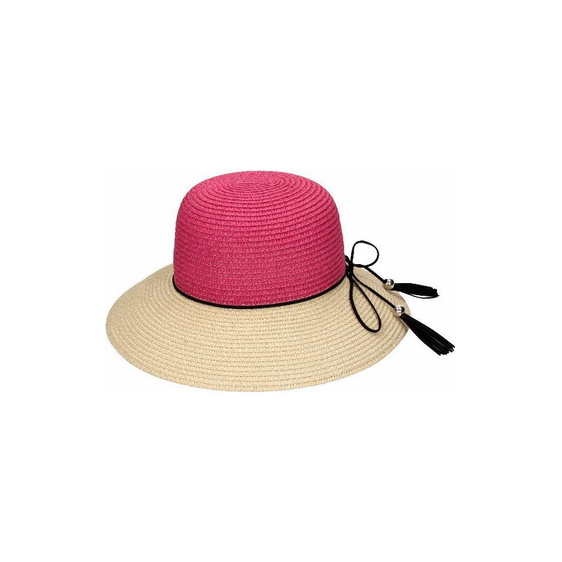Invuu London Dámský slaměný klobouk Fuchsia Natural 15H0108-1
