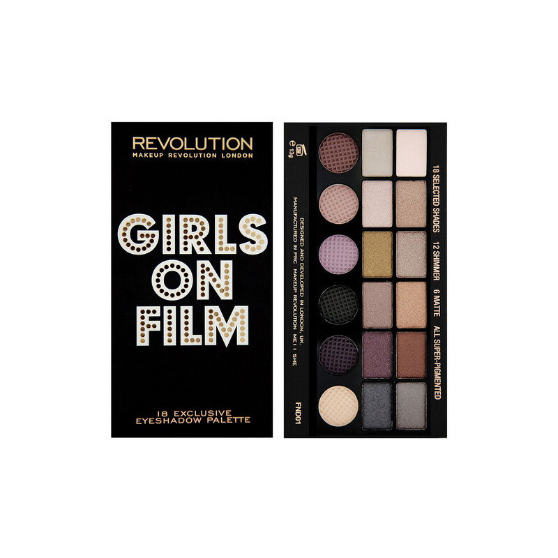Makeup Revolution Limitovaná paletka 18 očních stínů Girls On Film 13 g