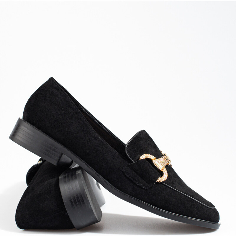 Women's suede loafers Shelvt black