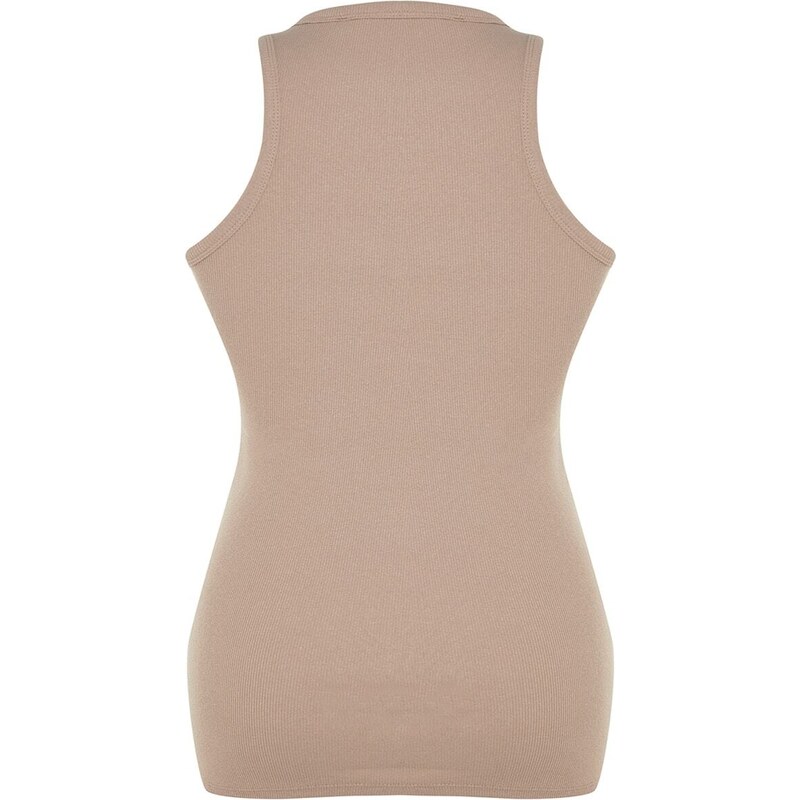 Trendyol Curve Mink Barbell Collar Basic Knitted Tank Top