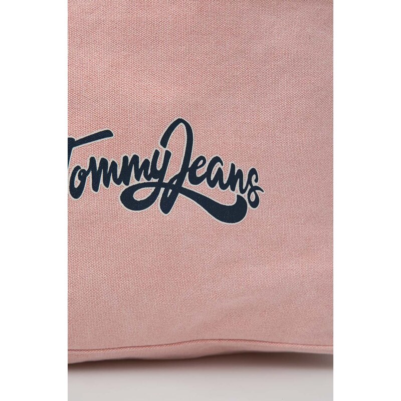 Bavlněná kabelka Tommy Jeans růžová barva