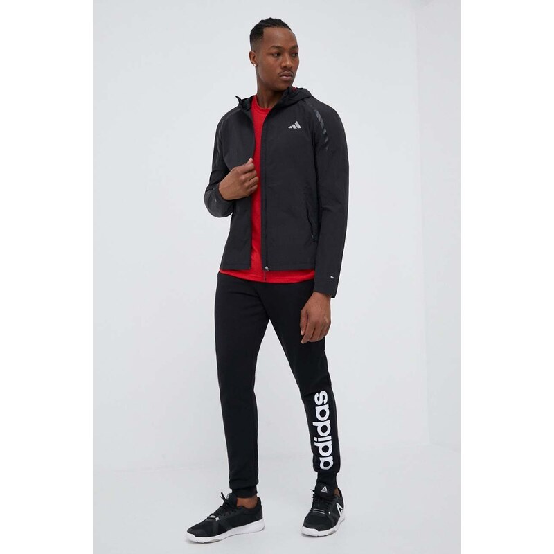 Běžecká bunda adidas Performance Marathon černá barva
