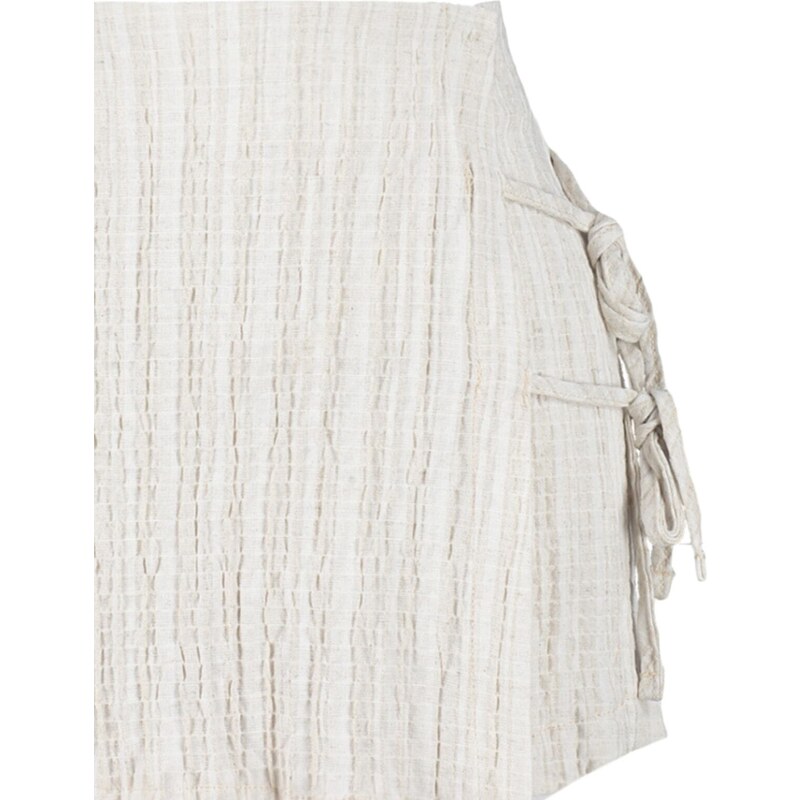 Trendyol Bridal Ecru Woven Tied Linen Blended Shorts Skirt
