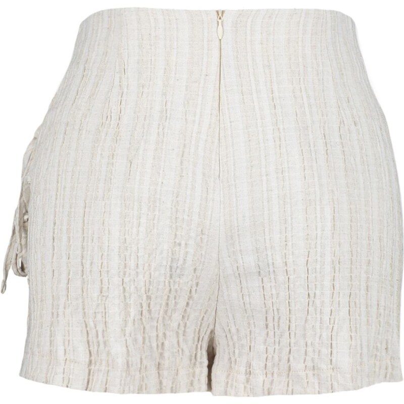 Trendyol Bridal Ecru Woven Tied Linen Blended Shorts Skirt
