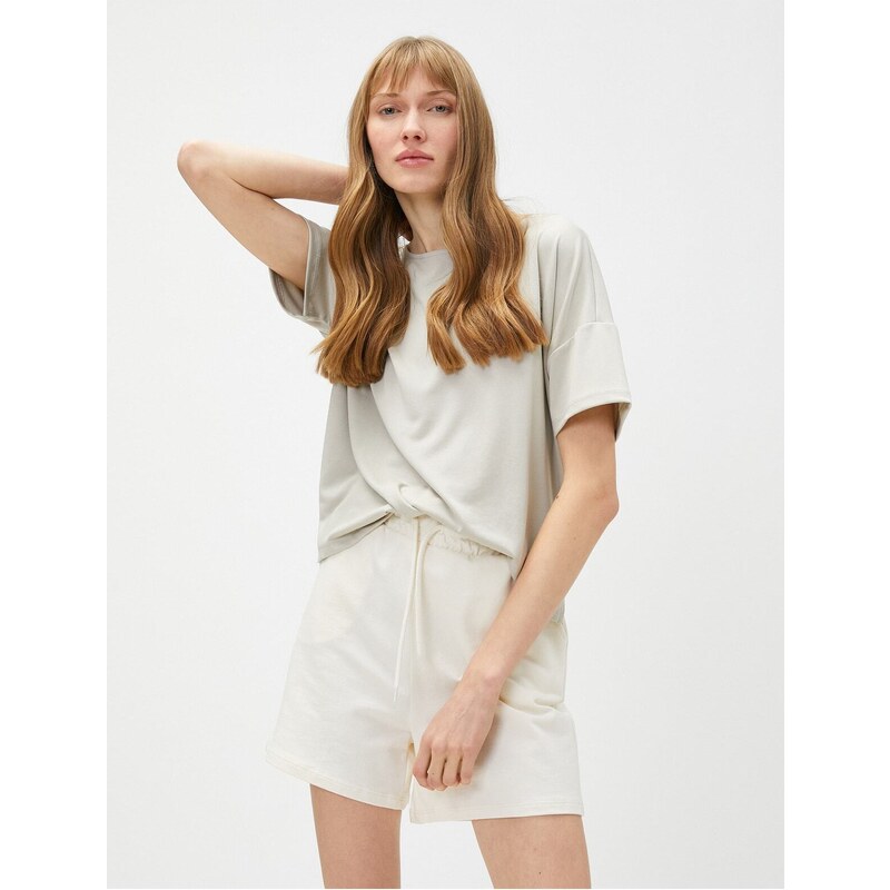 Koton Short Sleeve Pajama Top Crew Neck Modal Blended