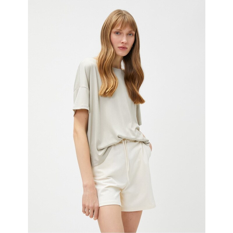 Koton Short Sleeve Pajama Top Crew Neck Modal Blended