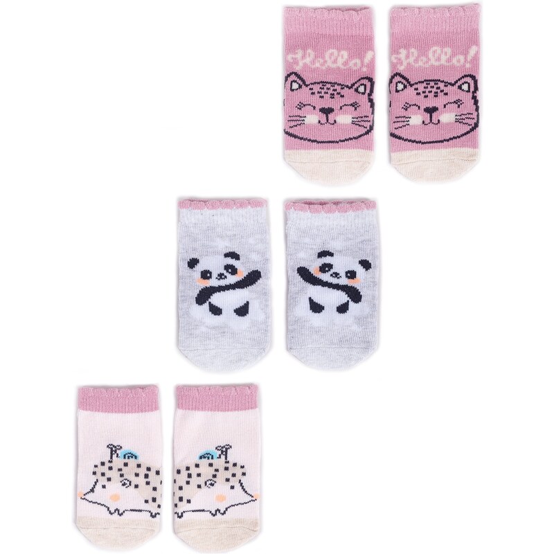 Yoclub Kids's 3Pack Baby Girl's Socks SKA-0110G-AA30-002
