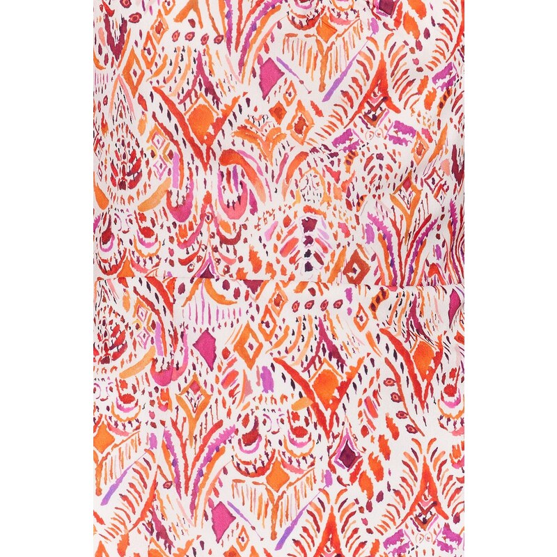 Trendyol Růžová Čtvercový rozparek Vzorované A-Linie / Zvon Forma Midi podšívka Tkané šaty