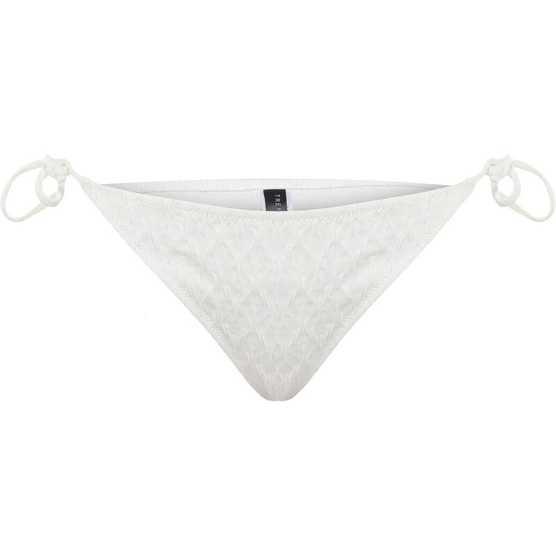 Trendyol Bridal Ecru Tied Textured Regular Bikini Bottom